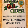 Vintage Sam's Cider sign